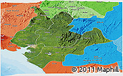 Satellite Panoramic Map of Littoral, political shades outside