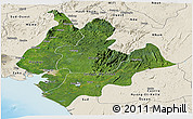 Satellite Panoramic Map of Littoral, shaded relief outside