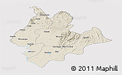 Shaded Relief Panoramic Map of Littoral, cropped outside