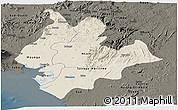 Shaded Relief Panoramic Map of Littoral, darken