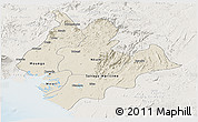 Shaded Relief Panoramic Map of Littoral, lighten