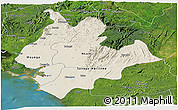 Shaded Relief Panoramic Map of Littoral, satellite outside