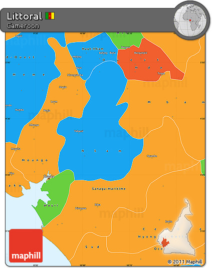 Political Simple Map of Littoral