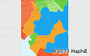 Political Simple Map of Littoral, political shades outside
