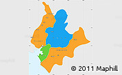 Political Simple Map of Littoral, single color outside