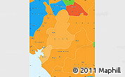 Political Shades Simple Map of Littoral, political outside