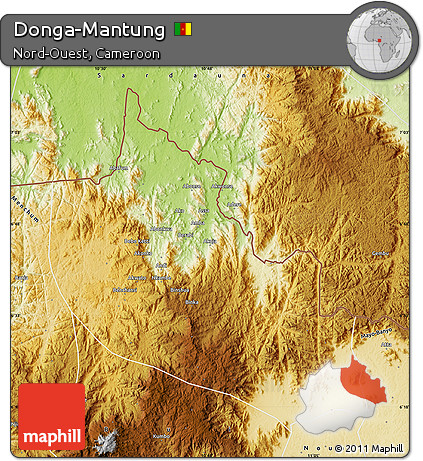 Physical Map of Donga-Mantung