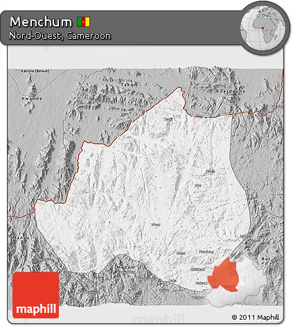 Gray 3D Map of Menchum