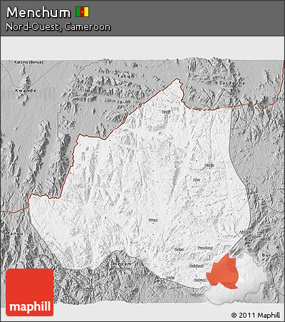 Gray 3D Map of Menchum