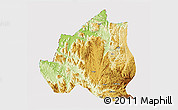 Physical 3D Map of Menchum, cropped outside