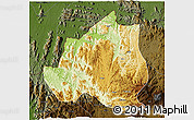 Physical 3D Map of Menchum, darken