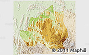 Physical 3D Map of Menchum, lighten
