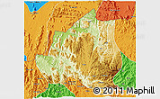 Physical 3D Map of Menchum, political outside