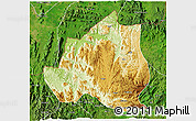 Physical 3D Map of Menchum, satellite outside