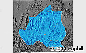Political 3D Map of Menchum, darken, desaturated