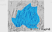 Political 3D Map of Menchum, lighten, desaturated