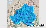 Political 3D Map of Menchum, lighten, semi-desaturated