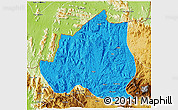 Political 3D Map of Menchum, physical outside