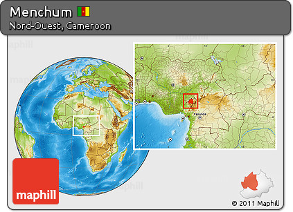 Physical Location Map of Menchum, within the entire country