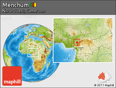 Physical Location Map of Menchum, within the entire country