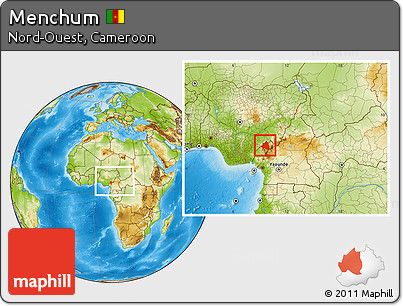 Physical Location Map of Menchum, within the entire country