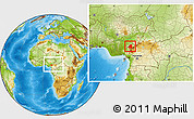Physical Location Map of Menchum, within the entire country