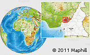 Physical Location Map of Menchum, highlighted country, highlighted parent region