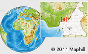 Physical Location Map of Menchum, highlighted country