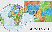 Political Location Map of Menchum, highlighted parent region, within the entire country