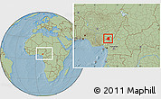 Savanna Style Location Map of Menchum, within the entire country, hill shading