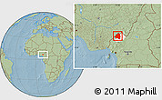 Savanna Style Location Map of Menchum, highlighted parent region, hill shading