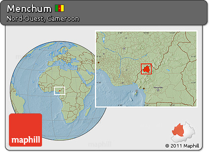 Savanna Style Location Map of Menchum, hill shading