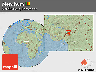Savanna Style Location Map of Menchum, hill shading