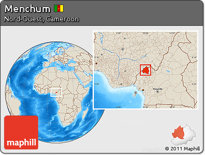 Shaded Relief Location Map of Menchum