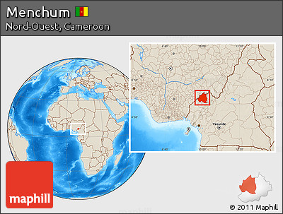 Shaded Relief Location Map of Menchum