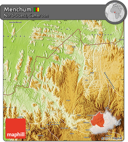 Physical Map of Menchum