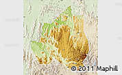 Physical Map of Menchum, lighten