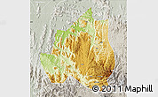 Physical Map of Menchum, lighten, semi-desaturated