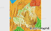 Physical Map of Menchum, political outside
