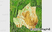 Physical Map of Menchum, satellite outside