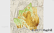 Physical Map of Menchum, shaded relief outside