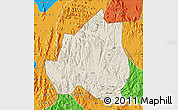 Shaded Relief Map of Menchum, political outside