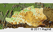 Physical Panoramic Map of Menchum, darken