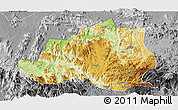 Physical Panoramic Map of Menchum, desaturated