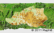 Physical Panoramic Map of Menchum, satellite outside