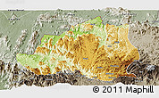 Physical Panoramic Map of Menchum, semi-desaturated