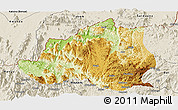 Physical Panoramic Map of Menchum, shaded relief outside