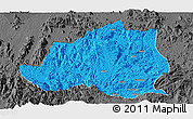 Political Panoramic Map of Menchum, darken, desaturated