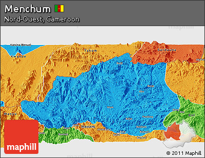 Political Panoramic Map of Menchum