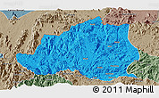 Political Panoramic Map of Menchum, semi-desaturated